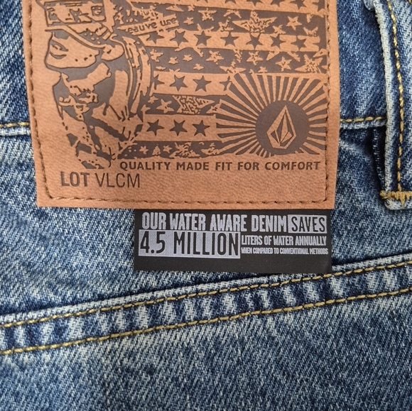Volcom Solver Modern Straight Men's Jeans Size 38 Standard Blue - Picture 7 of 10